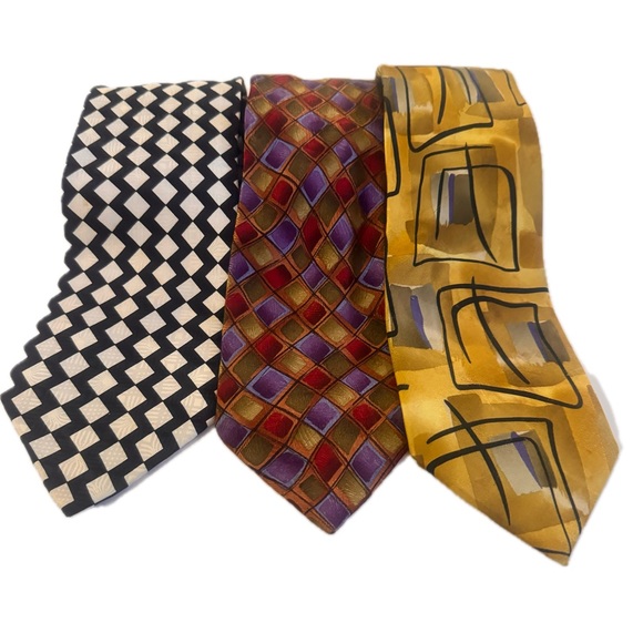 Bundle of 3 Silk Ties One TONGUE TIED and Two  J.GARCIA - Picture 1 of 5